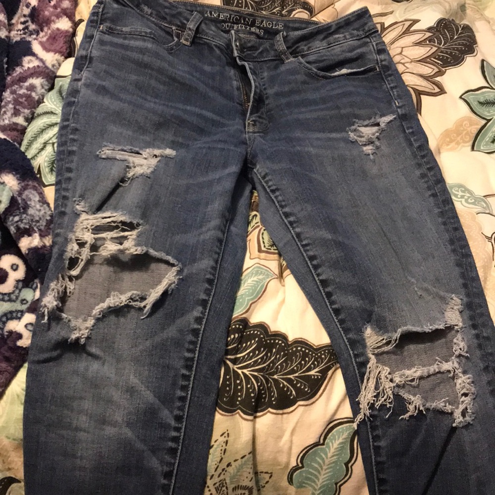 Well worn American eagle jeans